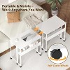 Folding Desk with Wheels & Storage Shelf, 24.8 Inch Foldable Computer Table for Small Spaces, Compact Study Table with Metal Frame for Home Office - 3 of 4