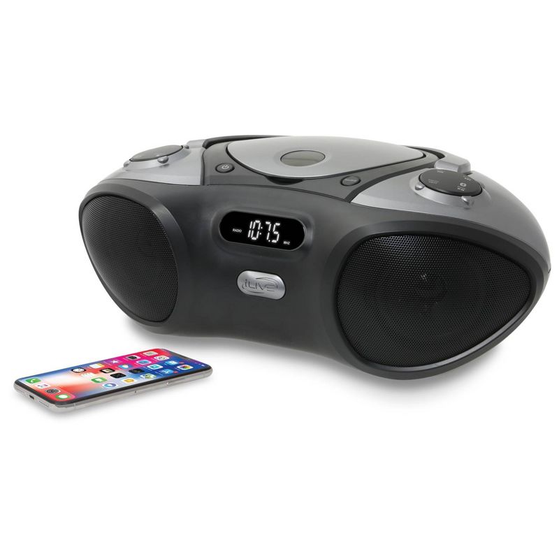 iLive Audio Bluetooth CD Boombox with FM Tuner - Black (IBC233B), 4 of 6