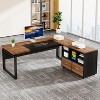 Tribesigns 63" L-Shaped Executive Desk with Reversible File Cabinet - 2 of 4