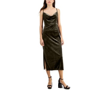 Taylor Womens Cowl Neck Sleeveless Velvet Midi Dress - 1 of 1