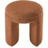 Meridian Furniture,Bowen Saddle Faux Shearling Teddy Fabric Ottoman/Stool - 2 of 4