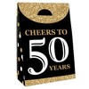 Big Dot of Happiness Adult 50th Birthday - Gold - Birthday Gift Favor Bags - Party Goodie Boxes - Set of 12 - 3 of 4
