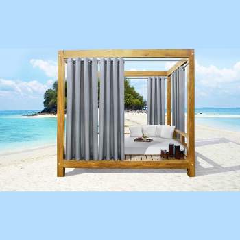 Commonwealth Seascapes Light Filtering Provide Privacy and Shade Grommet Outdoor Panel Pair Each 50" x 96" Alloy