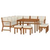 vidaXL Garden Dining Set Natural wood, cream - 3 of 4