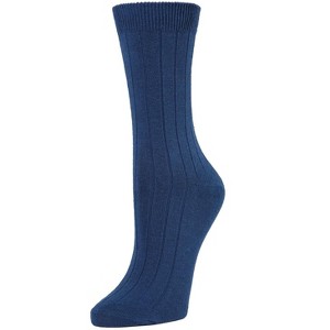 Memoi Women's Neutral Ribbed Knit Essential Boot Socks - 1 of 2