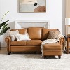 Benito 26.5" Wide Contemporary Genuine Leather Ottoman for Living Room | ARTFUL LIVING DESIGN - 3 of 4
