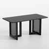 SpassWay 30"H Modern Wood Dining Table Kitchen Table Conference Table Gaming Table with Double Pedestal Walnut/Black/Natural Wood - 4 of 4