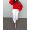 Women's High-neck Sweater With Textured Sleeve - Cloud Ten - 3 of 4