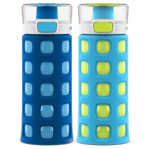 Ello 2pk Dash Plastic Kids' 16oz Water Bottles Blue/Green