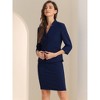 INSPIRE CHIC Women's Business Notched Collar Blazer Pencil Skirts Suit Set 2 Pcs - 4 of 4