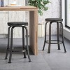 GDFStudio Comet Modern Industrial Iron 24.25 Inch Backless Swivel Counter Stools (Set of 2) - 2 of 4