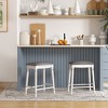 Tangkula 24" Bar Stool Set of 2 w/ Padded Seat Cushions Rubber Wood Legs Upholstered - 2 of 4