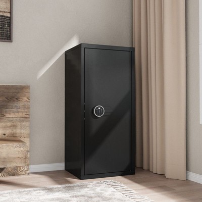 FUFU&GAGA Heavy - Duty Steel Home Security Display & Storage Cabinet,Intelligent Lock, 3 Unlocking Modes, Adjustable Shelves,Ideal for Valuables