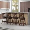 Tangkula 360° Swivel Barstools Set of 4 24" Counter Height Bar Chairs with Back & Footrest - 2 of 4