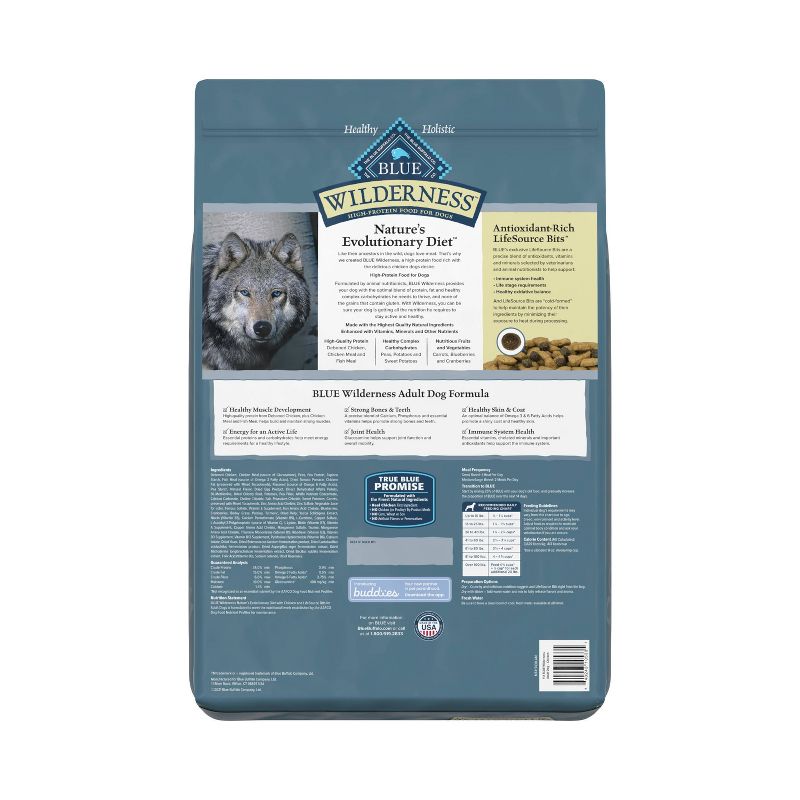 Blue Buffalo Wilderness High Protein Natural Adult Dry Dog Food with Chicken, 3 of 10
