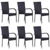 vidaXL Patio Dining Set Outdoor Dining Set Table and Chair Set for Garden - Black 63" Table Length 6 Items - 4 of 4