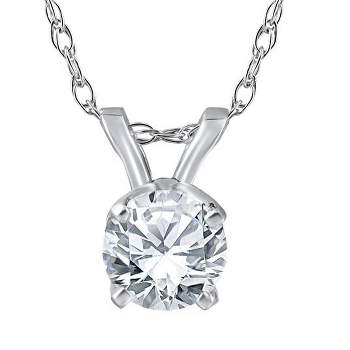 Pompeii3 1/2 Ct Diamond Solitaire Pendant Necklace in 14k White Or Yellow Gold