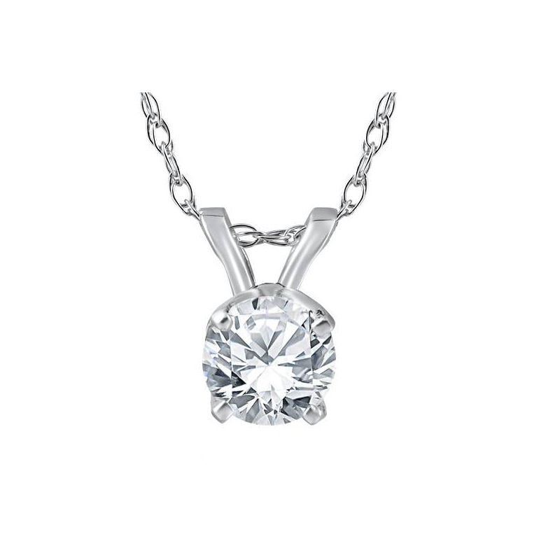 Pompeii3 1/2 Ct Diamond Solitaire Pendant Necklace in 14k White Or Yellow Gold, 1 of 6