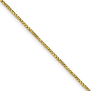 Black Bow Jewelry 1.5mm 10k Yellow Gold Solid Diamond Cut Wheat Chain Necklace - 1 of 4