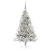 vidaXL Artificial Pre-lit Christmas Tree Silver 59.1" PET - 3 of 4