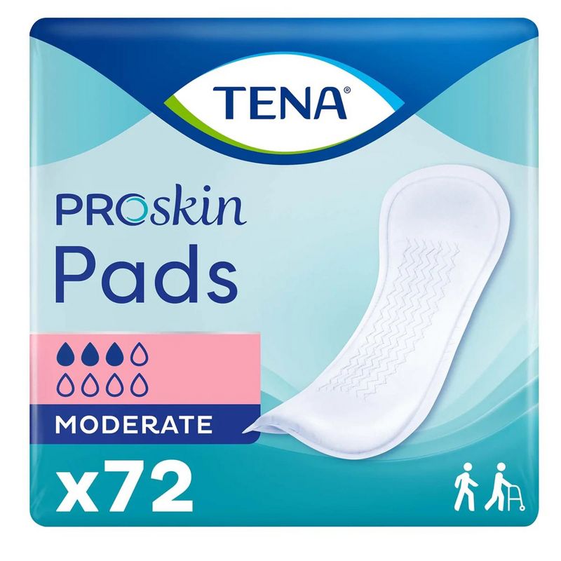 TENA ProSkin Moderate Unisex Incontinent Pad Regular Length 11" L 41309, Moderate, 72 Ct, 3 of 5