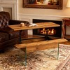 Multifunctional Lift-Top Coffee Table with Glass Legs - 2 of 4