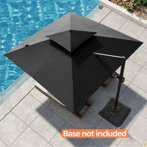 Pellebant 10.5FT Square Double Top Cantilever Umbrella Outdoor 360° Rotation 6 Heights Adjustable Offset Umbrella Patio Umbrella - 1 of 4