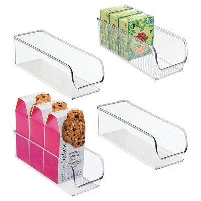 iDesign Narrow Pantry Bin for Kitchen Storage - Set of 4 - Clear