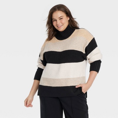 Women's Cozy Knit Mock Turtleneck Pullover Sweater