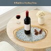 Attop 2-Pack Serving Tray, Rattan Wicker Shell Decorative Tray with Handles, Platters for Home Kitchen Living Room Table Blue - 2 of 4