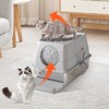 Stainless Steel Litter Box with Lid, Large Kitty Box, Enclosed Metal Litter Box with Removable Top & Litter Scoop, Tall Covered Dog Proof, 15.35'' - 2 of 4