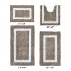 Hotel Bath Rug 100% Premium Cotton Tufted Weave Two Tone Reversible 4 Piece Bathroom Rug Set, Super Soft & Water Absorbent, Machine Washable Bathmat - 2 of 4