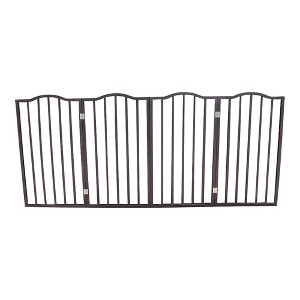 Chery Life Pet Gate - Dog Gate for Doorways, Stairs or House ¨C Freestanding, Folding, brown, Arc Wooden - 1 of 4