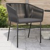 vidaXL Outdoor Patio Chairs - Black Poly Rattan with Cushions - Garden/Deck Lounging Seating - Modern Design - Comfortable Seating with Steel Frame - 2 of 4