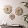 Wooakway 21" Round Natural Fiber Wall Decor Set with Mirrors Boho Chic 3 Piece Set for Living Room Kitchen or Entryway - 2 of 4