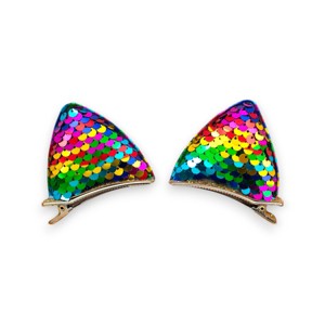 Summer Crystal - Sequin Cat Ears Hair Clips - 1 Pair - 1 of 4