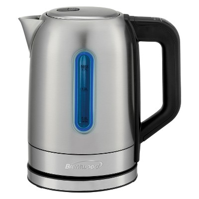 Brentwood 1.7 Liter Cordless Plastic Tea Kettle In Black And Silver : Target