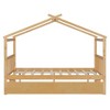 Merax Full Size Wooden House Bed Frame with Twin Size Trundle - 3 of 4