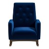 TiramisuBest Elegant Dark Grey Fabric Rocking Chair with Solid Wood Frame, Comfortable Accent Chair for Living Room & Nursery - 3 of 4
