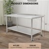 COZONY Stainless Steel Work Table, Commercial Kitchen Prep Table with Adjustable Undershelf, Heavy Duty Metal Worktable - 3 of 4