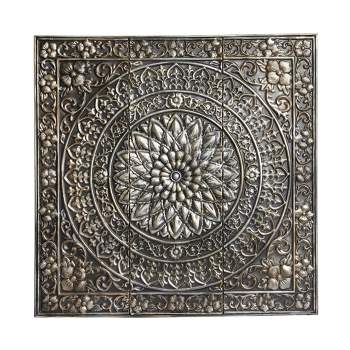 Rustic Metal Scroll Wall Decor with Embossed Details - Olivia & May