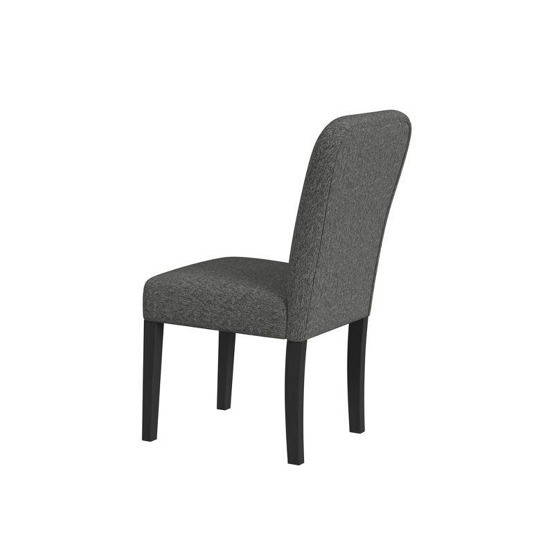 Set of 2 Rounded Back Upholstered Dining Chairs Black - HomePop, 5 of 13