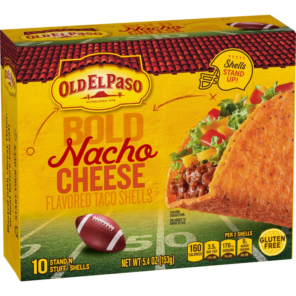 UPC 046000453958 product image for Old El Paso Gluten Free Bold Nacho Cheese Taco Shells - 5.4oz | upcitemdb.com