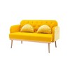 Modern Velvet Loveseat Sofa with Gold Metal Legs for Living Bedroom Leisure Areas - 3 of 4