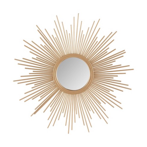 14 5 Dia Fiore Sunburst Round Decorative Wall Mirror Gold Target