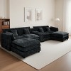 Modern Modular U-Shaped 6-Seat Sectional Sofa with Movable Ottoman, Storage Console and Cup Holders for Living Room or Apartment-Tanpinhause - 2 of 4