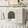 MOEPISY 24 inch Bathroom Vanity Set Wall Mounted for Small Space, Bathroom Cabinet with Ceramic Sink - 3 of 4