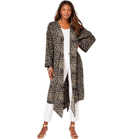 Roaman's Women's Plus Size Hooded Textured Fleece Coat - 1X, Beige