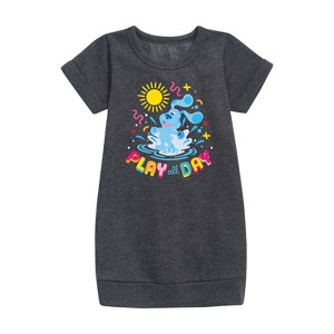 Girls' - Blue's Clues & You! - Play Day Graphic Short Sleeve Fleece Dress - 1 of 2