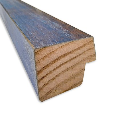 Two Tone Blue Copper Pine Wood Wall Picture Frame
